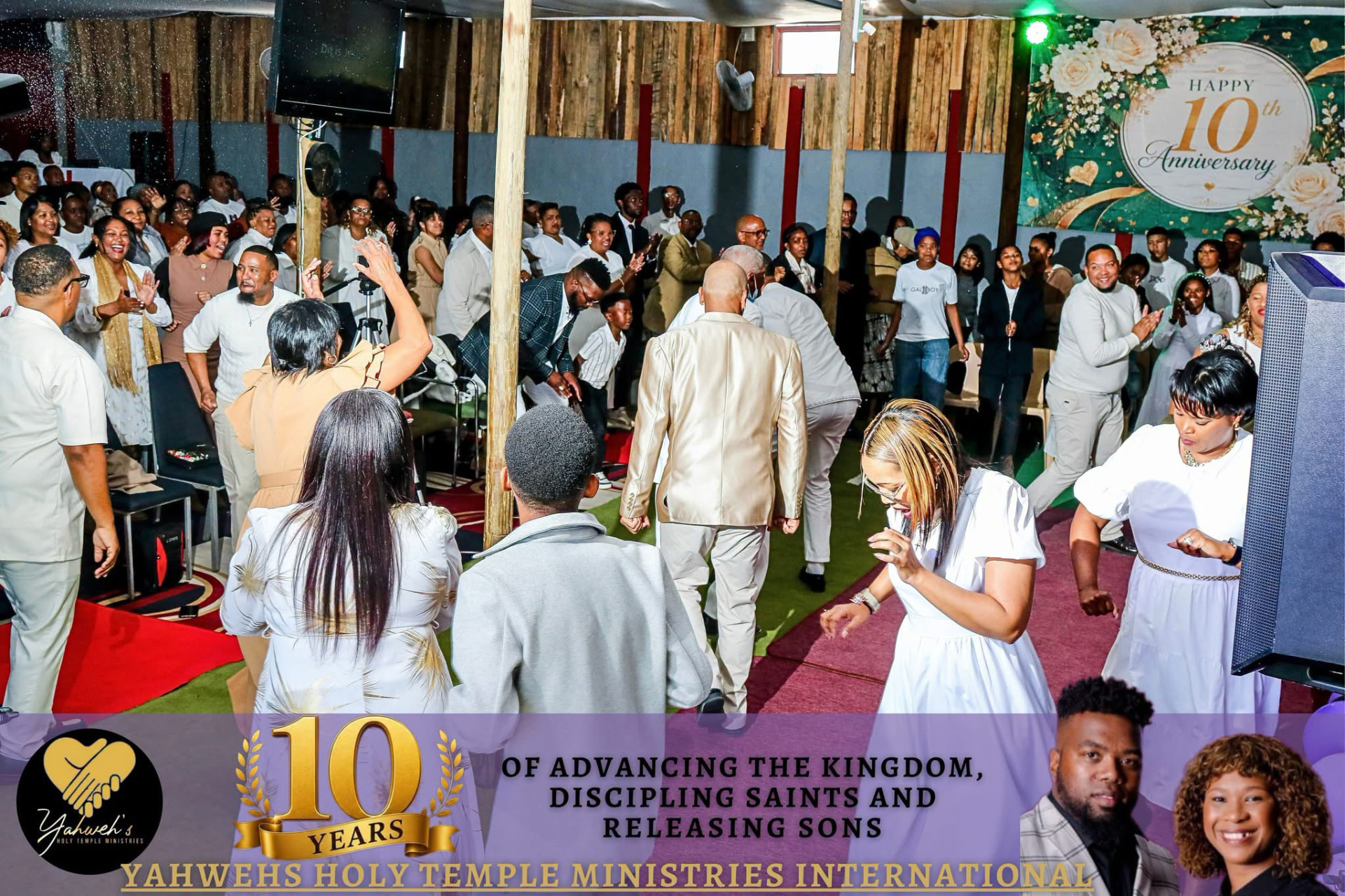 YHTMI congregation celebrating together during a joyful service